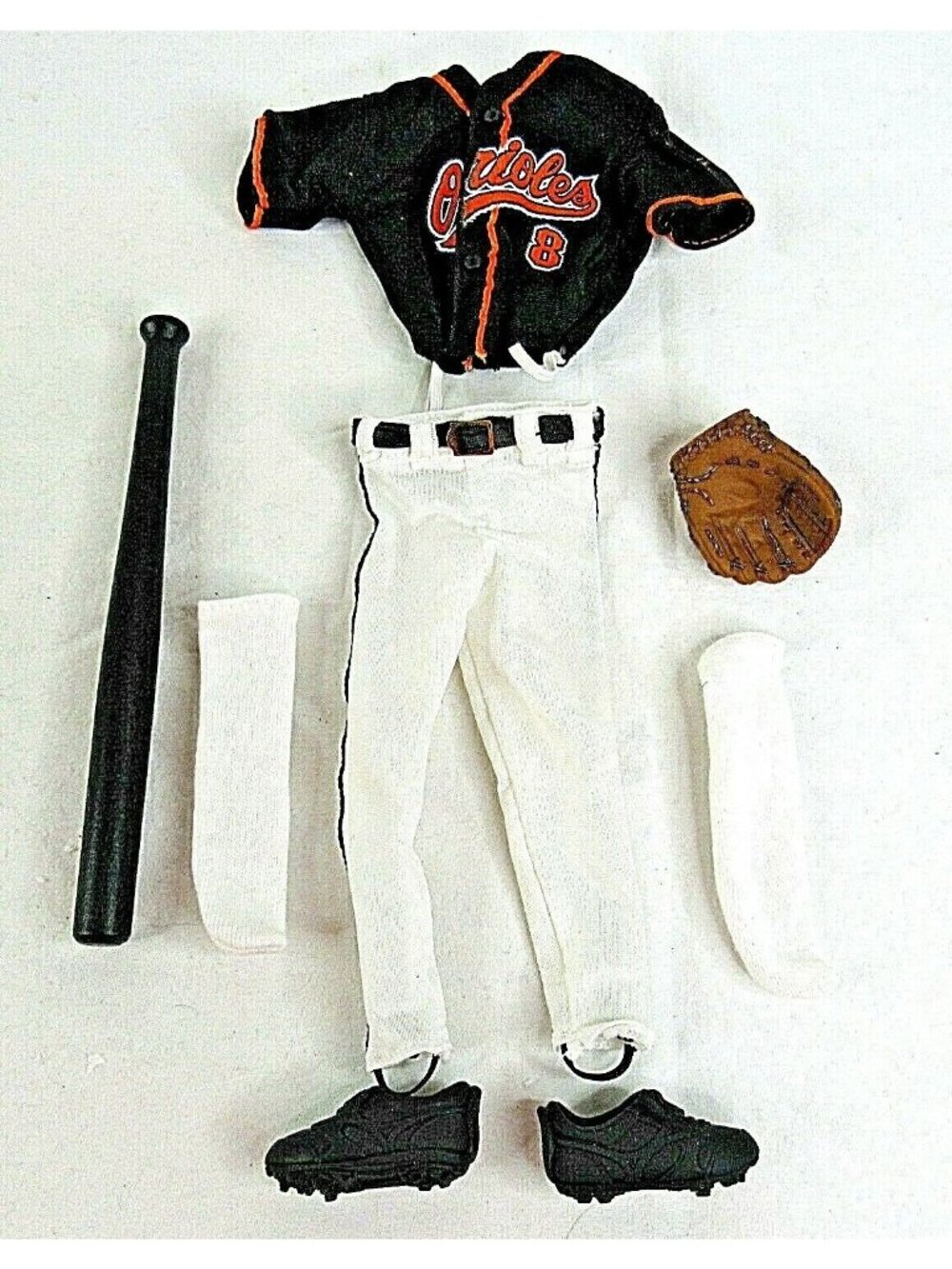 Cal Ripkin Baltimore Orioles Baseball Doll Uniform Outfit 12" Kenner Accessories